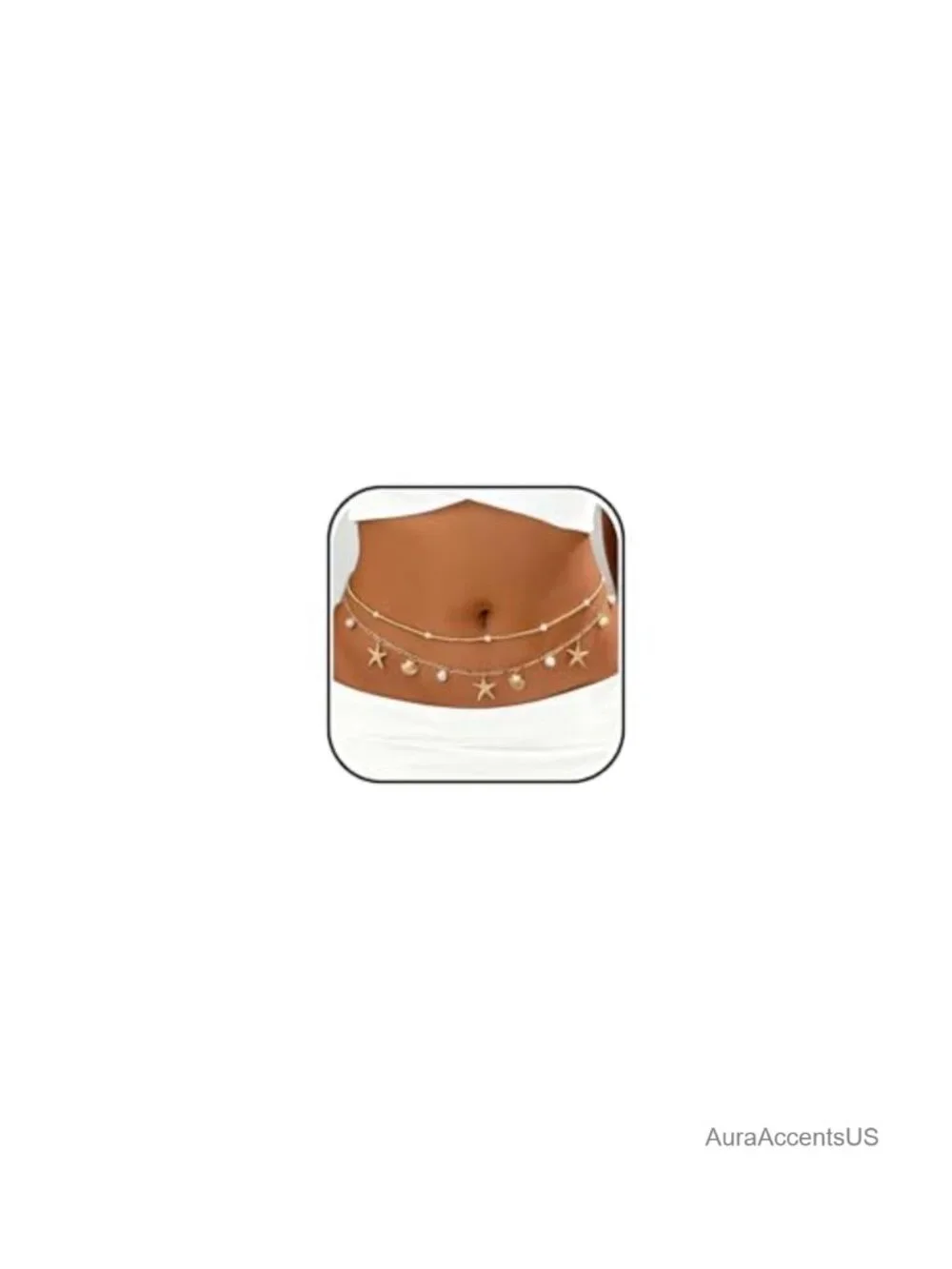 Adjustable Layered Waist Chain with Starfish and Shell Charms